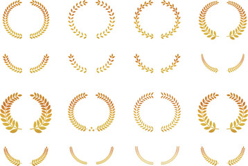 ゴージャスな金の月桂冠イラストセット