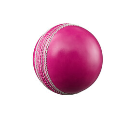 3D Shiny New Test Match Leather Stitched Pink Cricket Ball 3D Illustration