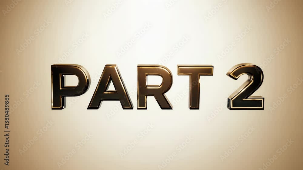 Poster part 2 is written in gold letters on a white background. the letters are bold and stand out against 