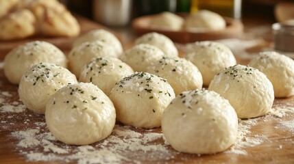 Fototapeta premium Delicious Homemade Garlic Knots Ready to Bake