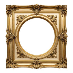 Obraz premium antique gold frame isolated on transparent background 