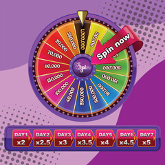 Wheel fortune lucky color Vector illustration