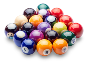 billiard balls clipart image on transparent background