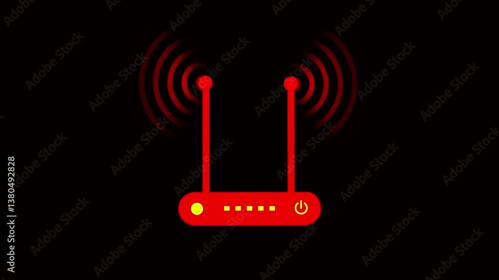 Poster wi-fi routers icon animation. wireless router-modem with wi-fi. loop animation of wi-fi icon. wirele
