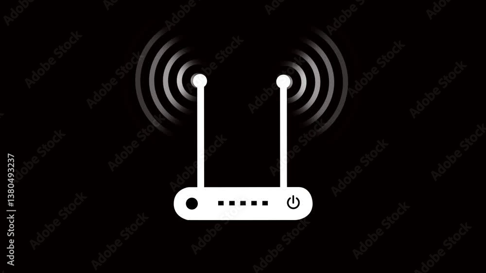Poster wi-fi routers icon animation. wireless router-modem with wi-fi. loop animation of wi-fi icon. wirele