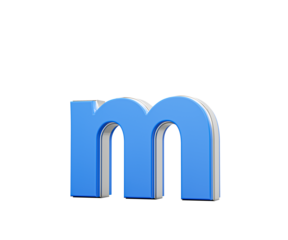 Blue Small Letter m Alphabet m Gleams With Its Sleek Modern Design With Sharp Edges 3D Illustration