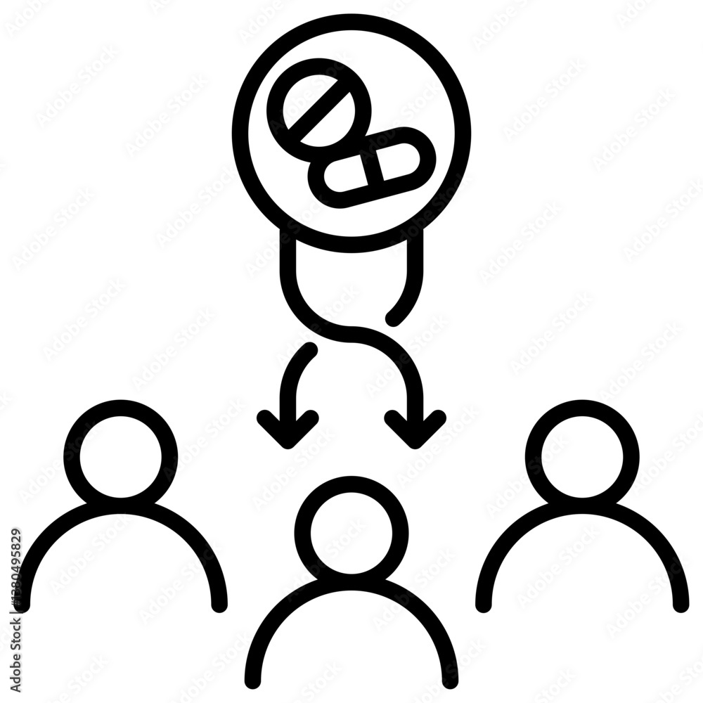Poster randomize line icon
