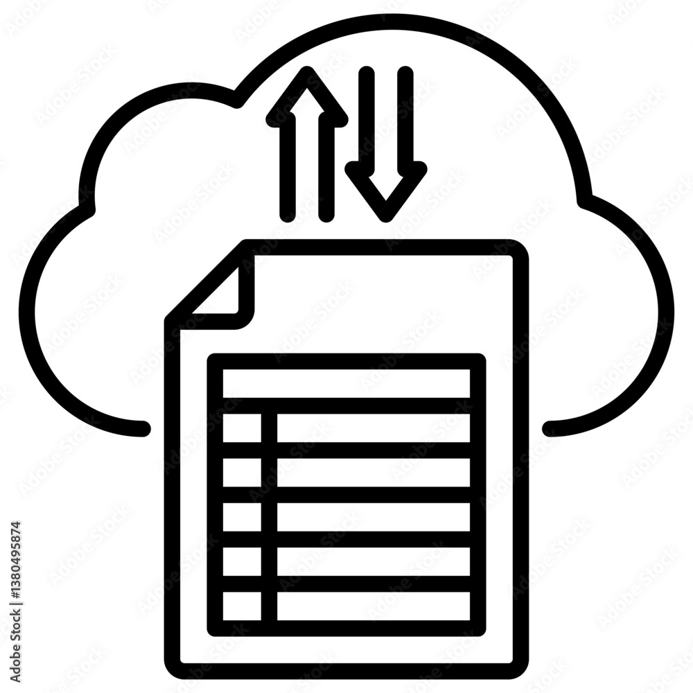 Poster data collection line icon