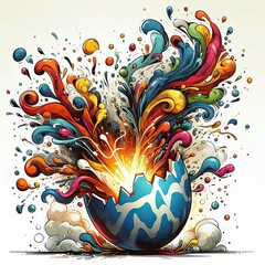Fototapeta premium Abstract Easter Explosion with Fantasy Patterns