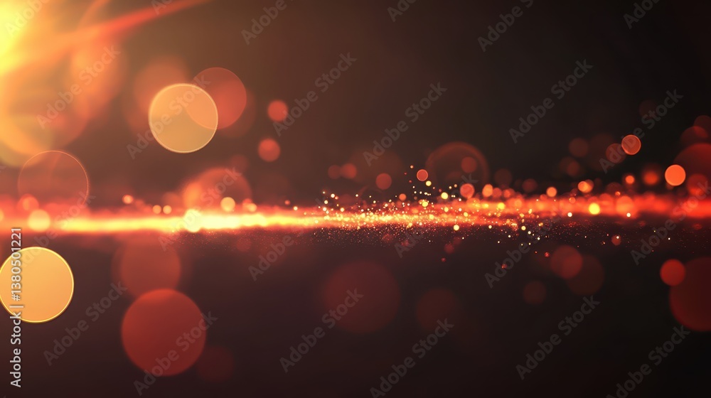 Aufkleber golden and orange particles shimmer against a dark backdrop, creating an enchanting atmosphere that 