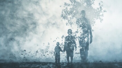 A symbolic representation of intergenerational trauma and emotional burden.