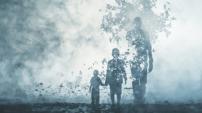 A symbolic representation of intergenerational trauma and emotional burden.