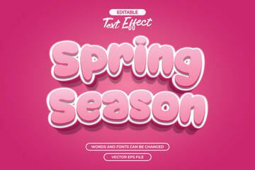 Winter season editable text effect with 3d pink text