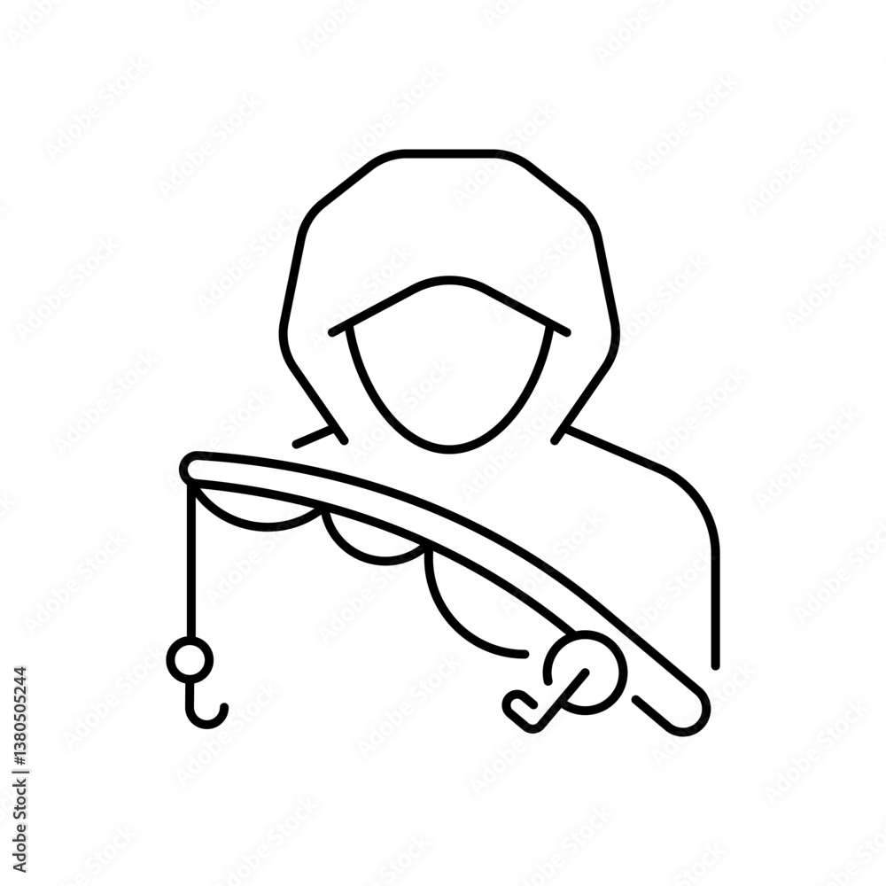 Poster hacker icon. cyber crime symbol. faceless hacker icon