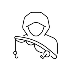 Hacker icon. Cyber crime symbol. Faceless hacker icon