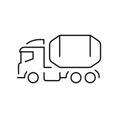Building truck vector icon. Building truck symbol. Building truck outline vector icon