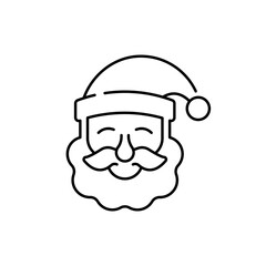 Santa vector icon. Santa Claus symbol. Christmas santa outline vector icon