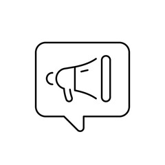Loudspeaker vector icon. Loudspeaker symbol. Megaphone outline vector icon