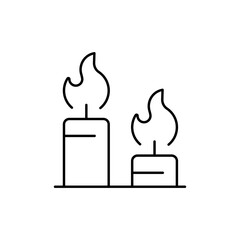Candle vector icon. CandleIight symbol. Candle outline vector icon