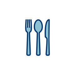 Fork, Spoon, and Knife isolated on white background. Restaurant icon. food icon. Eat. Cutlery icon.