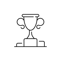 Trophy cup vector icon. Trophy cup symbol. Trophy outline vector icon