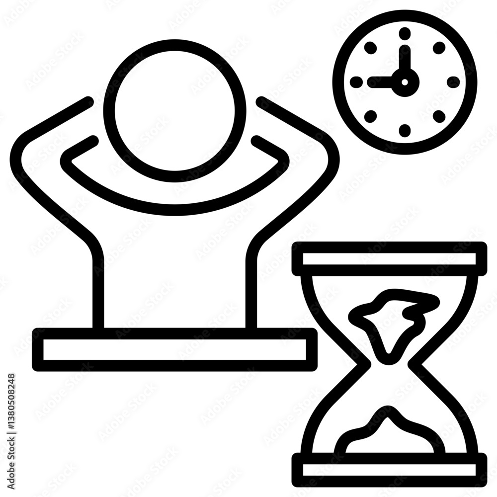 Poster Procrastinating Line Icon