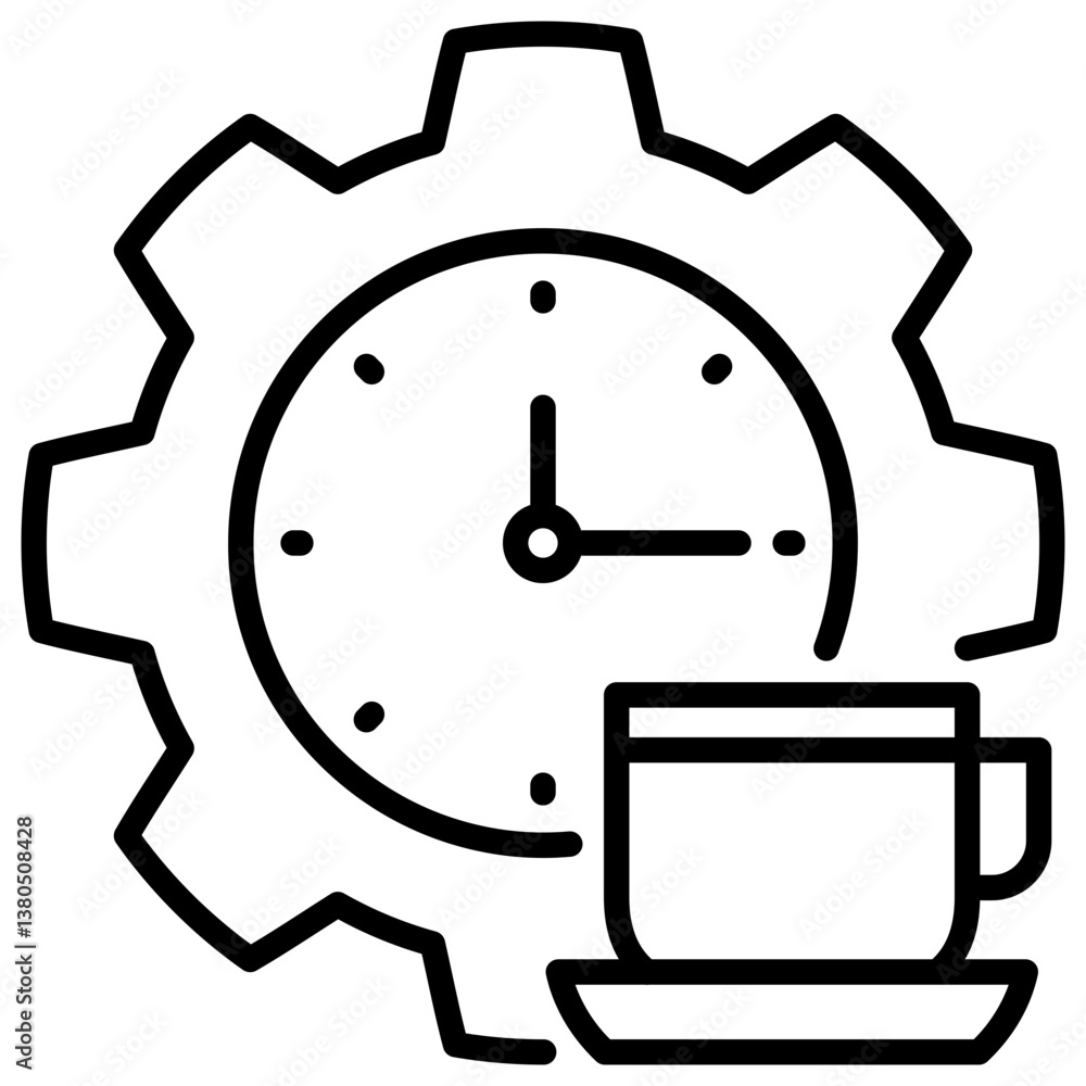 Poster Break Time Line Icon