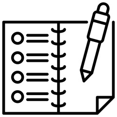 Memo Pad Line Icon