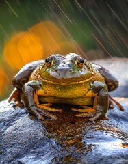 American Bullfrog in Natural Habitat