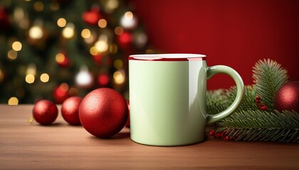 Obraz premium christmas mug mockup