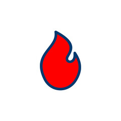 Fototapeta premium Fire icon vector isolated on white background. Fire flame icon template. Fire flames symbol vector