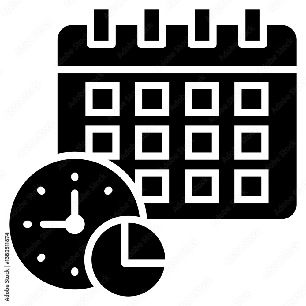 Poster time allocation glyph icon