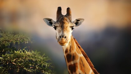 Naklejka premium giraffe facing forward