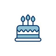 Cake icon vector isolated on white background. Cake vector. Birthday cake icon