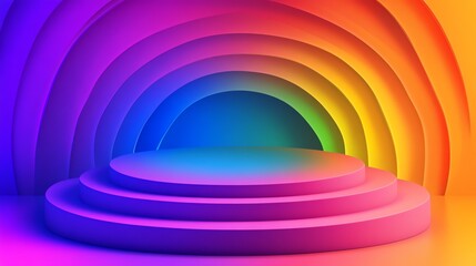 Obraz premium Colorful abstract stage background for presentations.