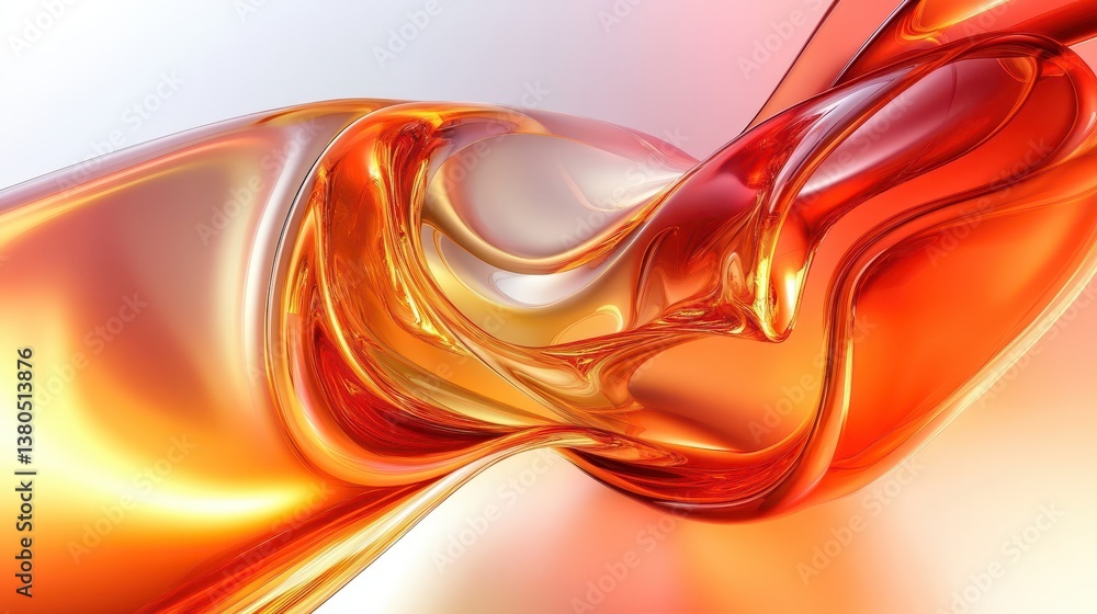 Poster swirls of warm red and yellow blend seamlessly, creating an abstract flow that captures movement and