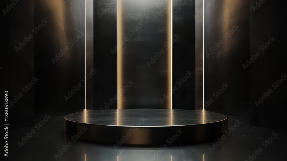 Poster a well-designed, minimalist stage features polished surfaces and soft lighting creating an inviting 