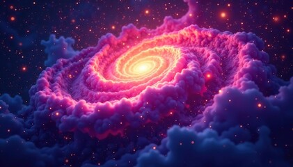 Abstract swirling nebula, perfect for website backgrounds, stars, graphic