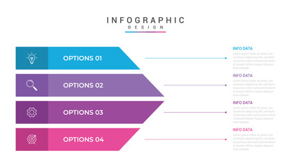 Vector Infographic label design template with icons and 4 options or steps. Can be used for process diagram, presentations, workflow layout, banner, flow chart, info graph
