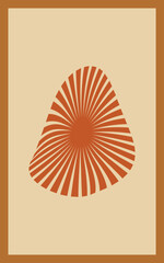 Vintage Retro Abstract Poster Design with Optical Illusion Effect wave line.