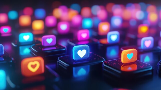 Bright notification badges with follower numbers in focus.