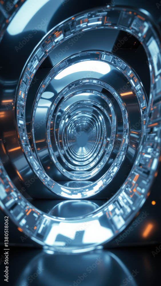 Poster futuristic crystal-like tech component with sleek design.