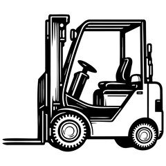 Forklift Truck Sketch Drawing.