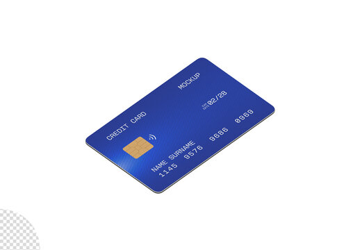 Credit Card Mockup Isometric View