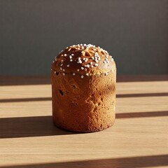 Kulich with Glaze Drips and Wooden Shadow