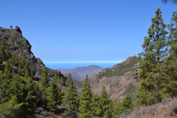 Scenic mountainous areas in the central part of Gran Canaria, Canary Islands, Spain. 