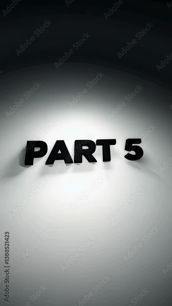 Poster part 5 is written in black letters on a white background. the letters are outlined in gold. the lett