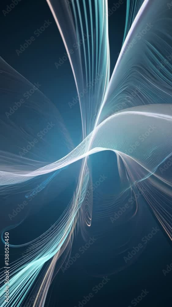 Poster a blue and white background with a white line. the line is curved and has a white color