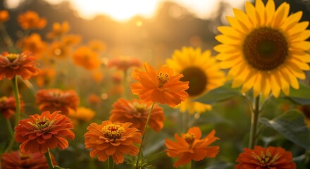 Obraz premium Golden Hour Bloom AI Generated