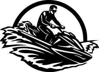 Jet Ski | Minimalist and Simple Silhouette - Vector illustration